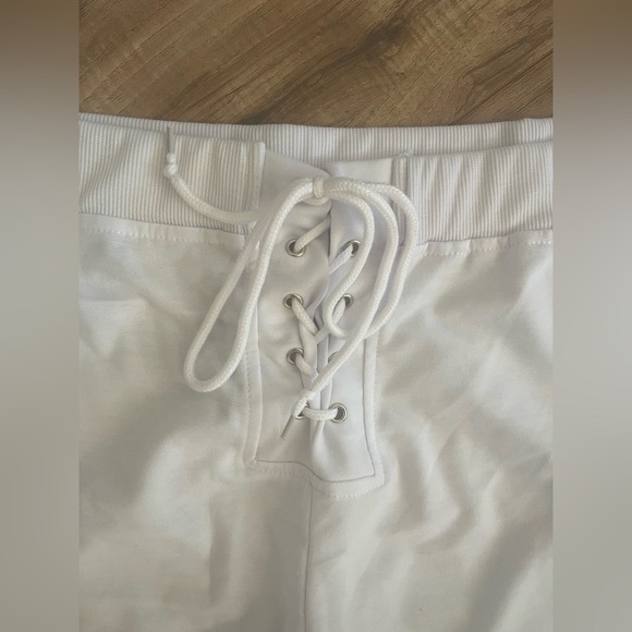 Long Sleeve Two Piece Outfit Tracksuit Lace Up Off Shoulder Casual Sweatsuit - Picture 11 of 14